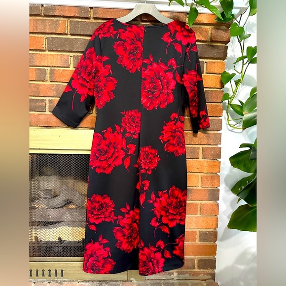 Red Floral Dress Size 12 Excellent condition. - Picture 6 of 7